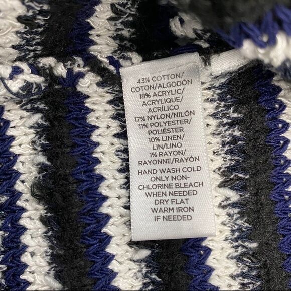 LOFT Black and Blue Striped Sweater Size Small - Picture 6 of 6